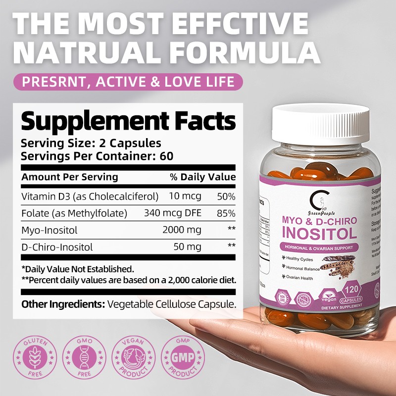 Myo & D-Chiro Inositol with Folate, Vitamin D3 for Feminine Wellness Support