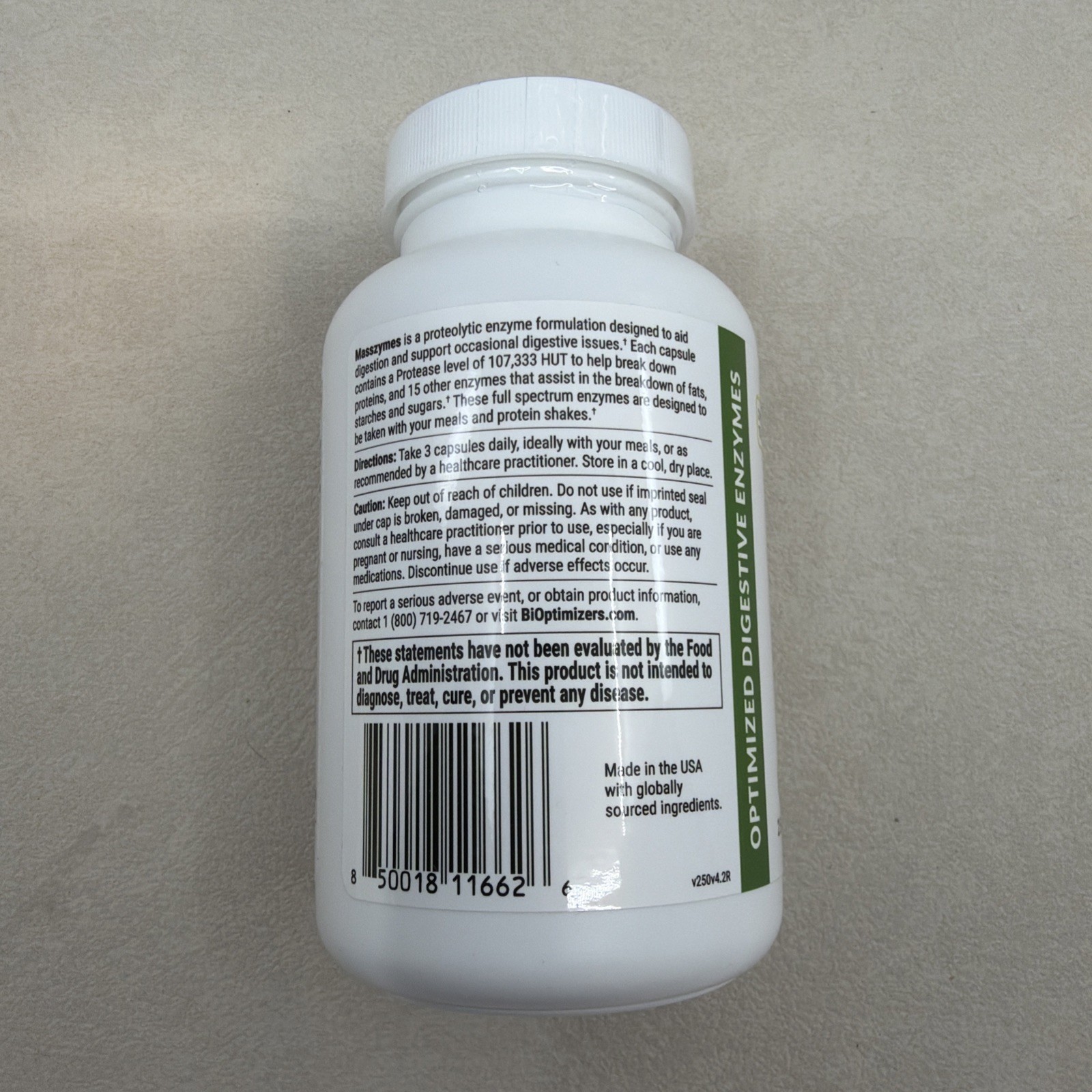 6 Pack Bioptimizers Masszymes 1500 Caps Advanced Proteolytic Enzyme 4.0