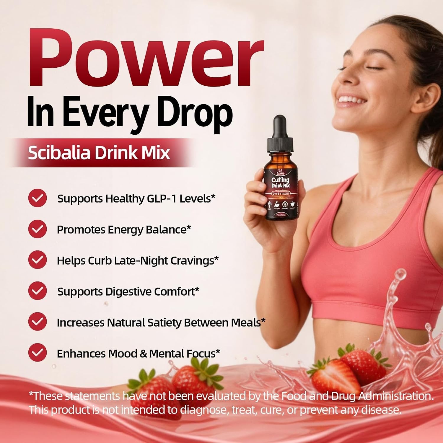 Sugar-Free Cutting Mix Drops for Metabolism & Gut Health – Strawberry Flavor