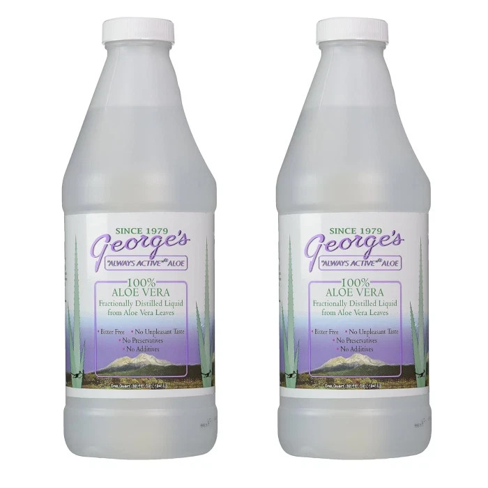 Warren Laboratories George’s 100% Aloe Vera Liquid 32 fl.oz (Pack of 2)