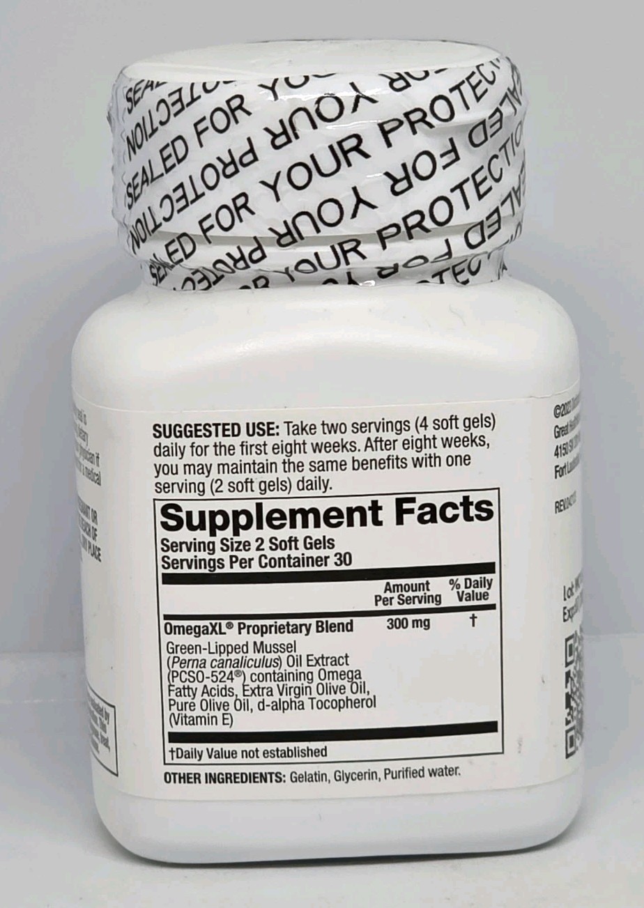 Omega XL by Great Health Works Joint &Muscle Support 60 Soft Gels * Authentic *