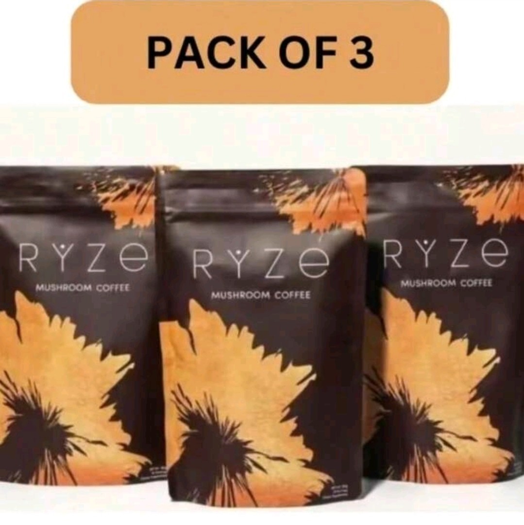 RY-ZE Organic Mushroom Coffee (30 Servings) | 6 Adaptogens + MCT Oil,