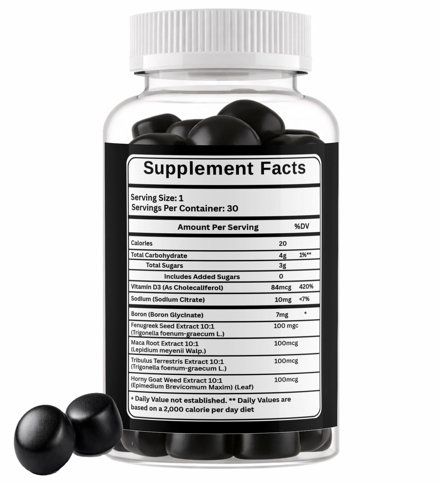 (3 Pack) RED BEAR Male Stamina Gummies for Advanced Blood Flow Support 30 Gummy