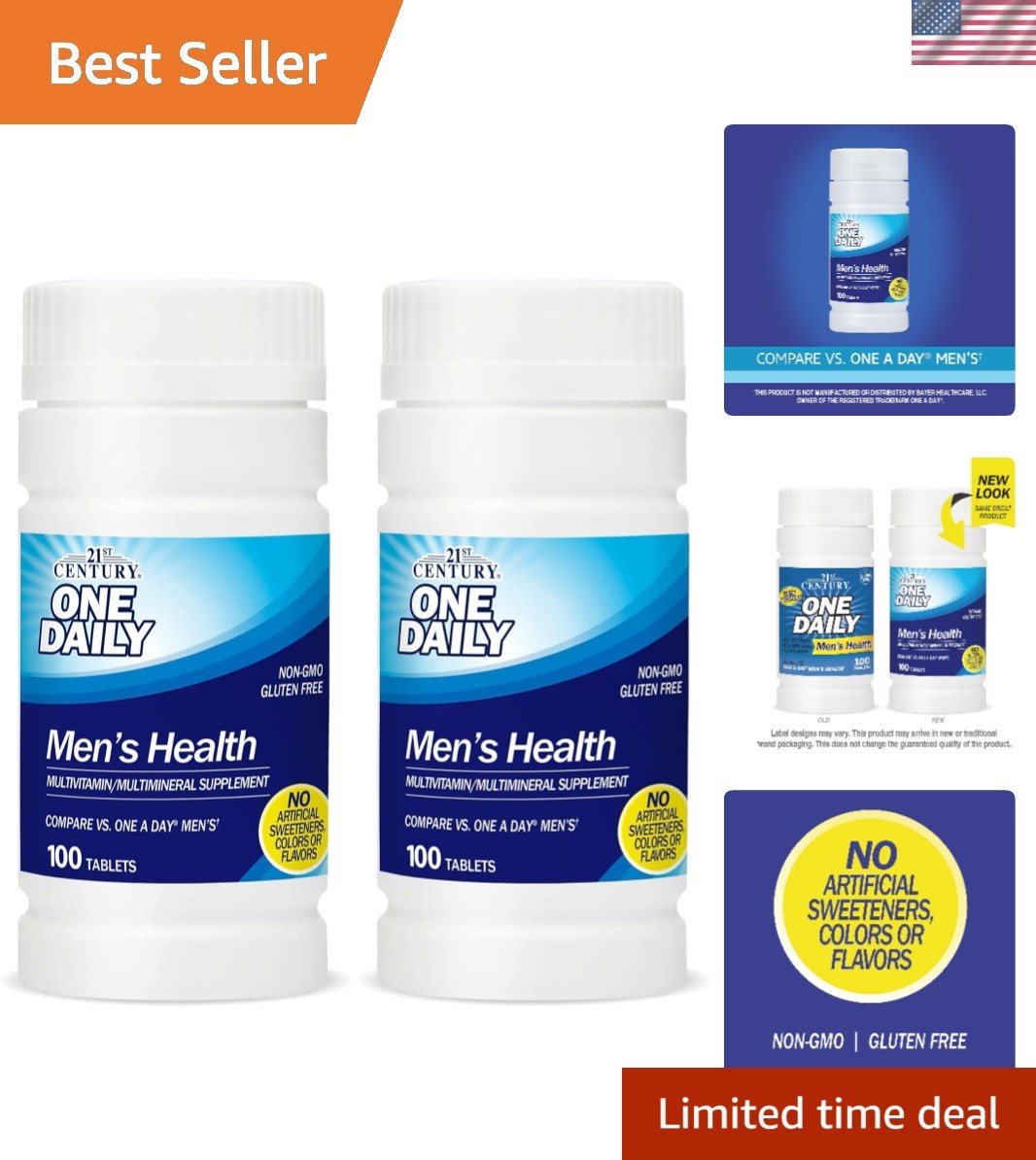 One Daily Adult Men’s Health Tablets – 200 Count Pack for Optimal Wellness