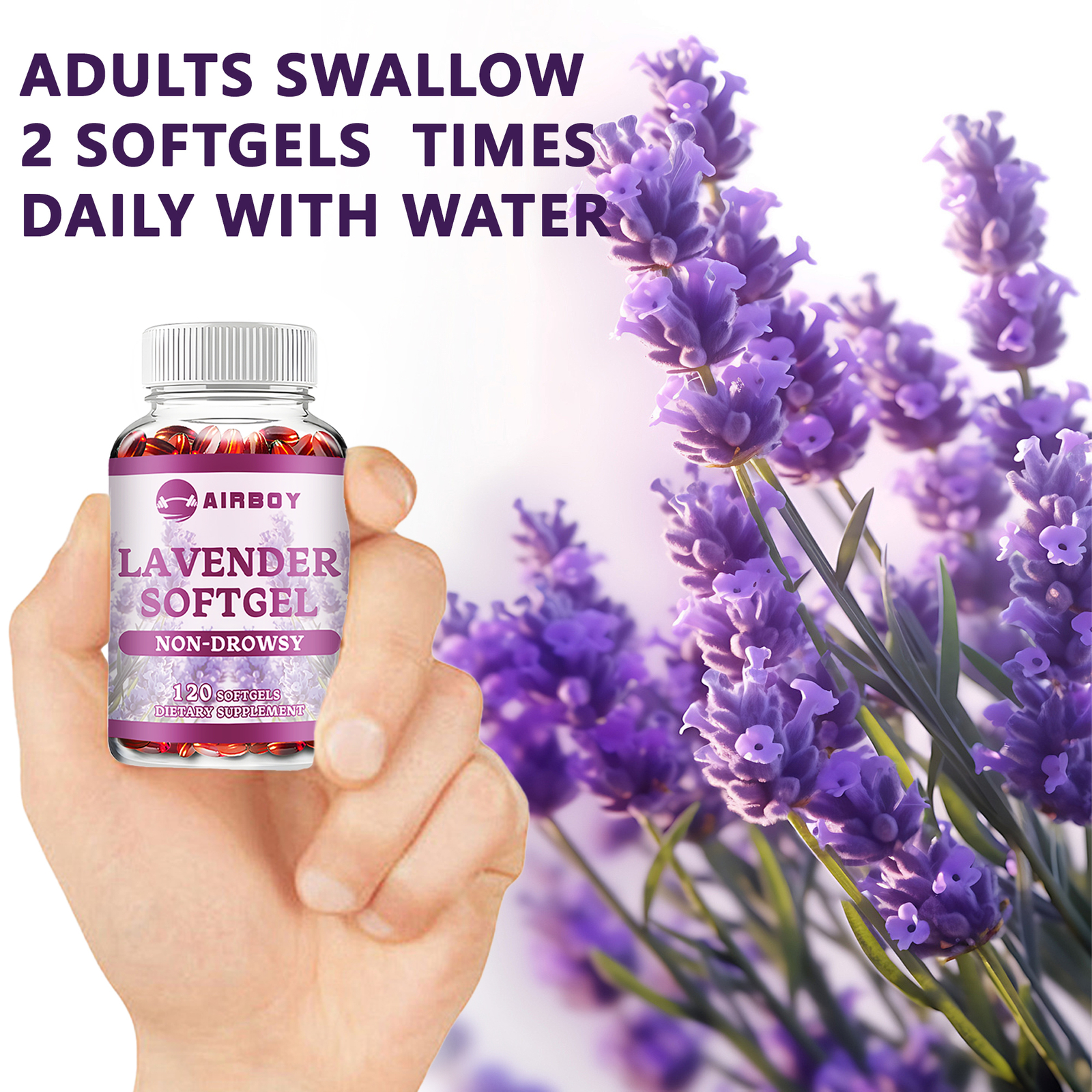 Lavender Capsules 80mg – Natural Stress Relief & Sleep Support, Anxiety Relief