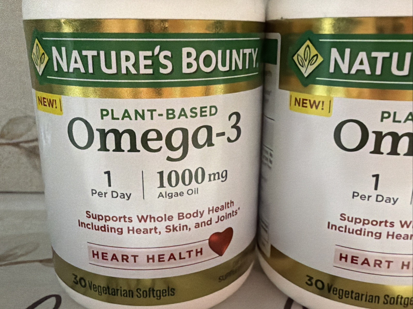 Natures Bounty Plant Based Omega-3 1000mg 30softgels 2Pk Exp:07/26