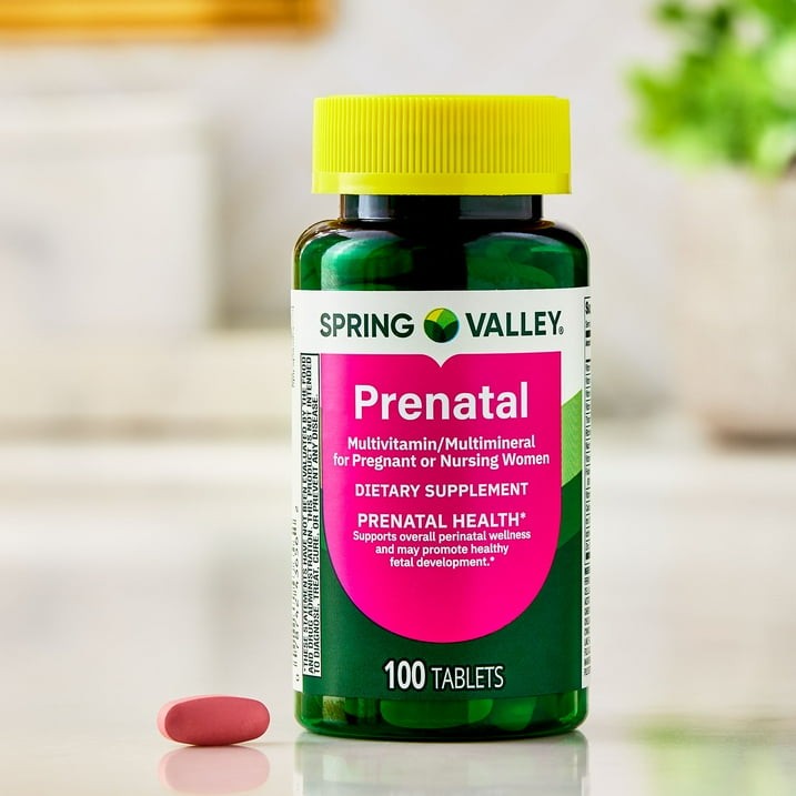 Spring Valley Prenatal Multivitamin Tablets Pregnant Nursing Women 100 Count