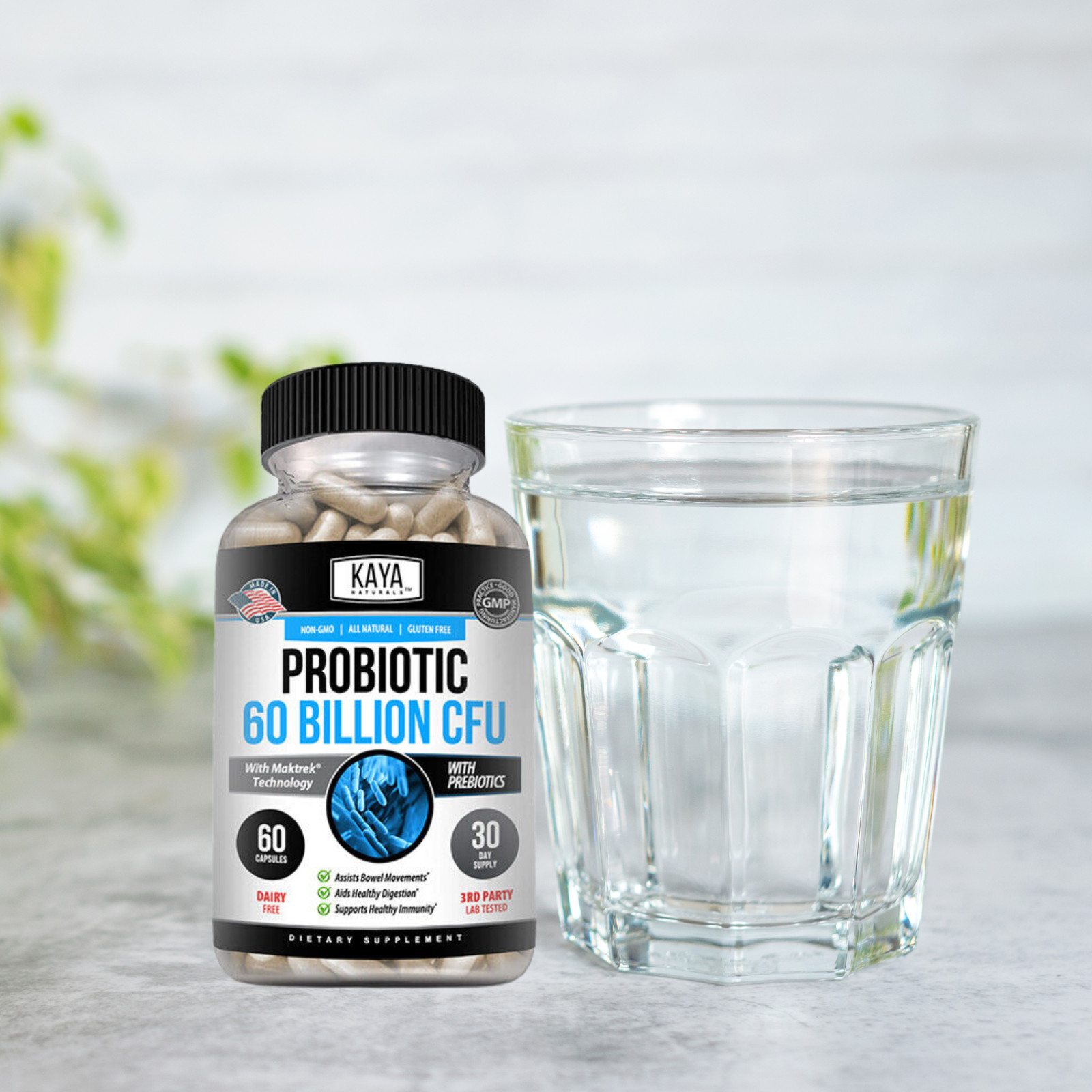 Probiotic 60 Billion with Prebiotics, Immune Function, Healthy Digestion 60 Ct