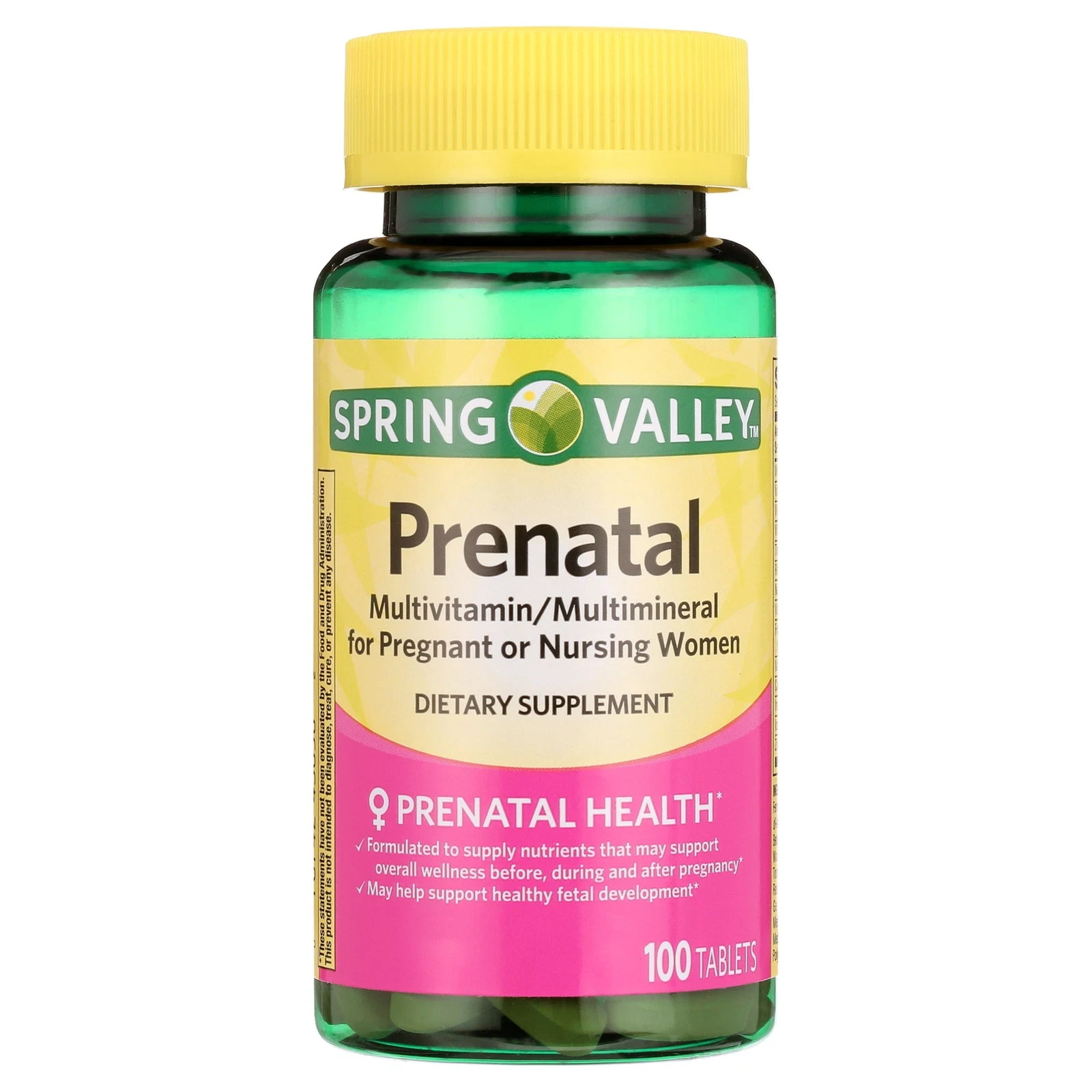 Lot of 10 – Spring Valley Prenatal Multivitamin/Multimineral, 100 Tablets
