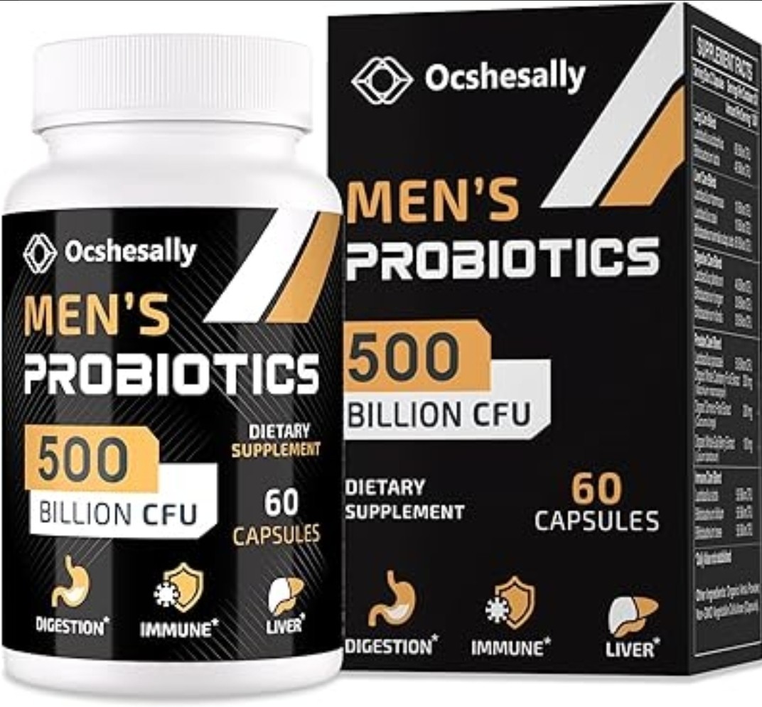 New/Sealed Ocshesally Probiotics for Men, 500 Billion Cfus, 60 Capsules Exp 3/27