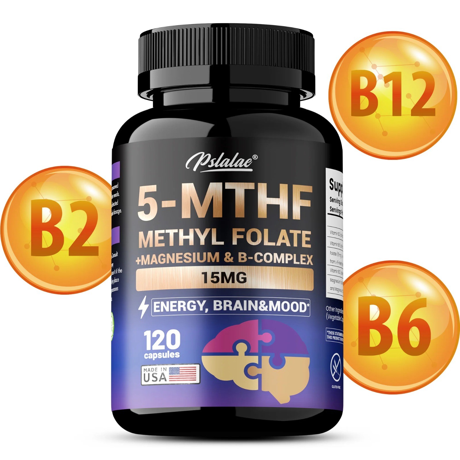 5-MTHF Methylfolate 120pcs – Boosts Cognitive Function, Enhances Memory & Focus
