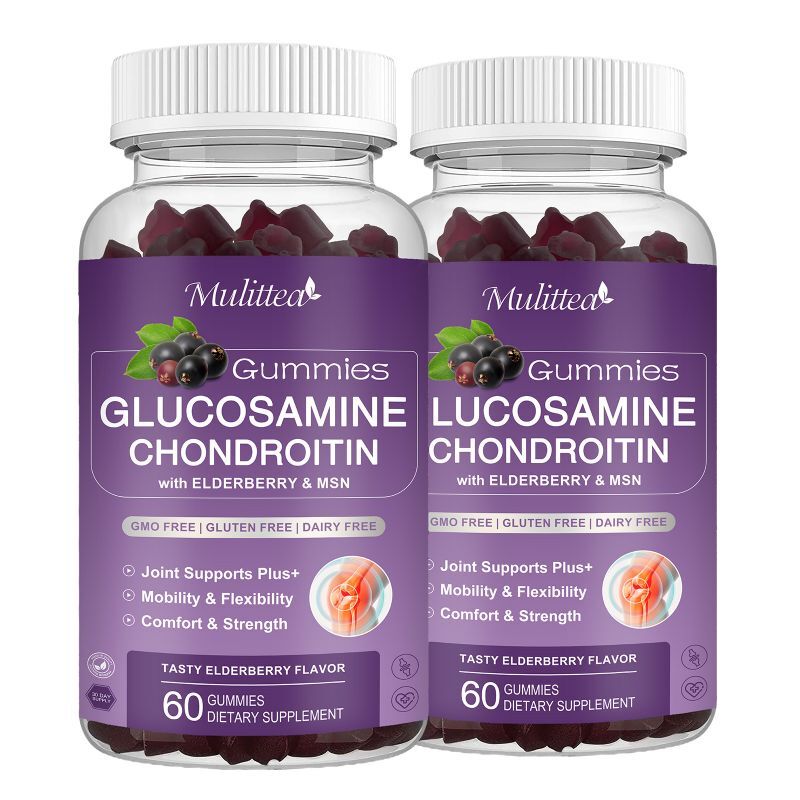 2 Pack 1500mg Glucosamine Chondroitin Gummies MSM Triple Strength Joint Support