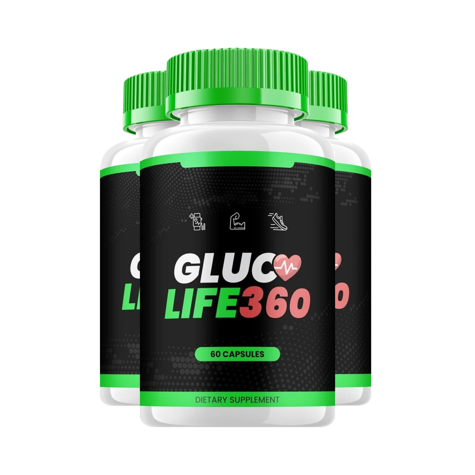 3-Pack Gluco Life 360 Capsules – GlucoLife 360 Blood Health Support – 180 Caps
