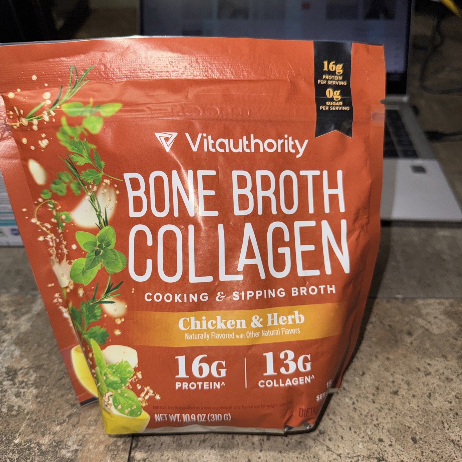 Bone Broth Collagen Delicious Chicken Noodle Flavored – Packed with 16G of Prote