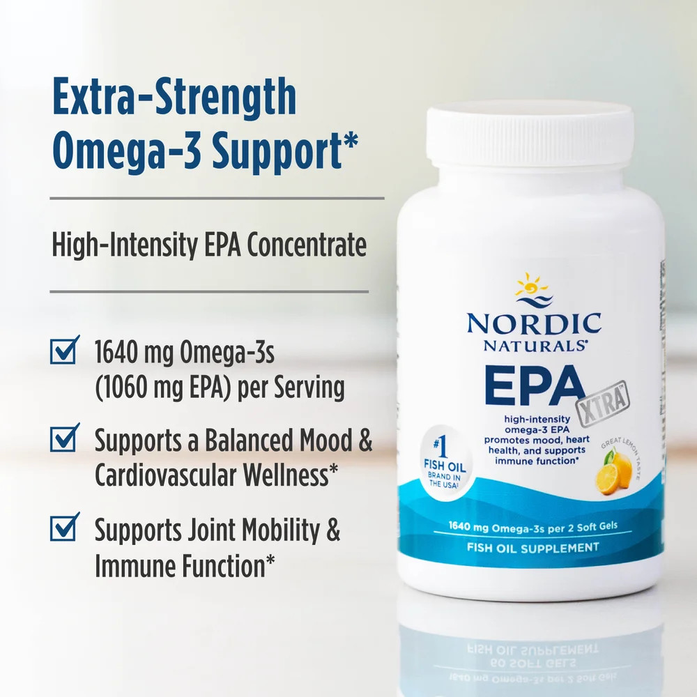 Nordic Naturals EPA Lemon Xtra- Potent Dose for Heart, Immune & Mood Health 90Ct