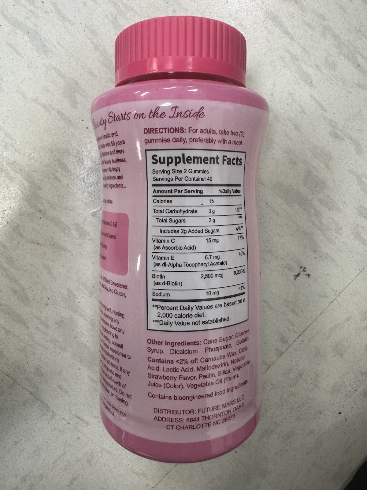 Nutrajoy Hair Skin Nails Gummies with Biotin 80 Count Pack of 2