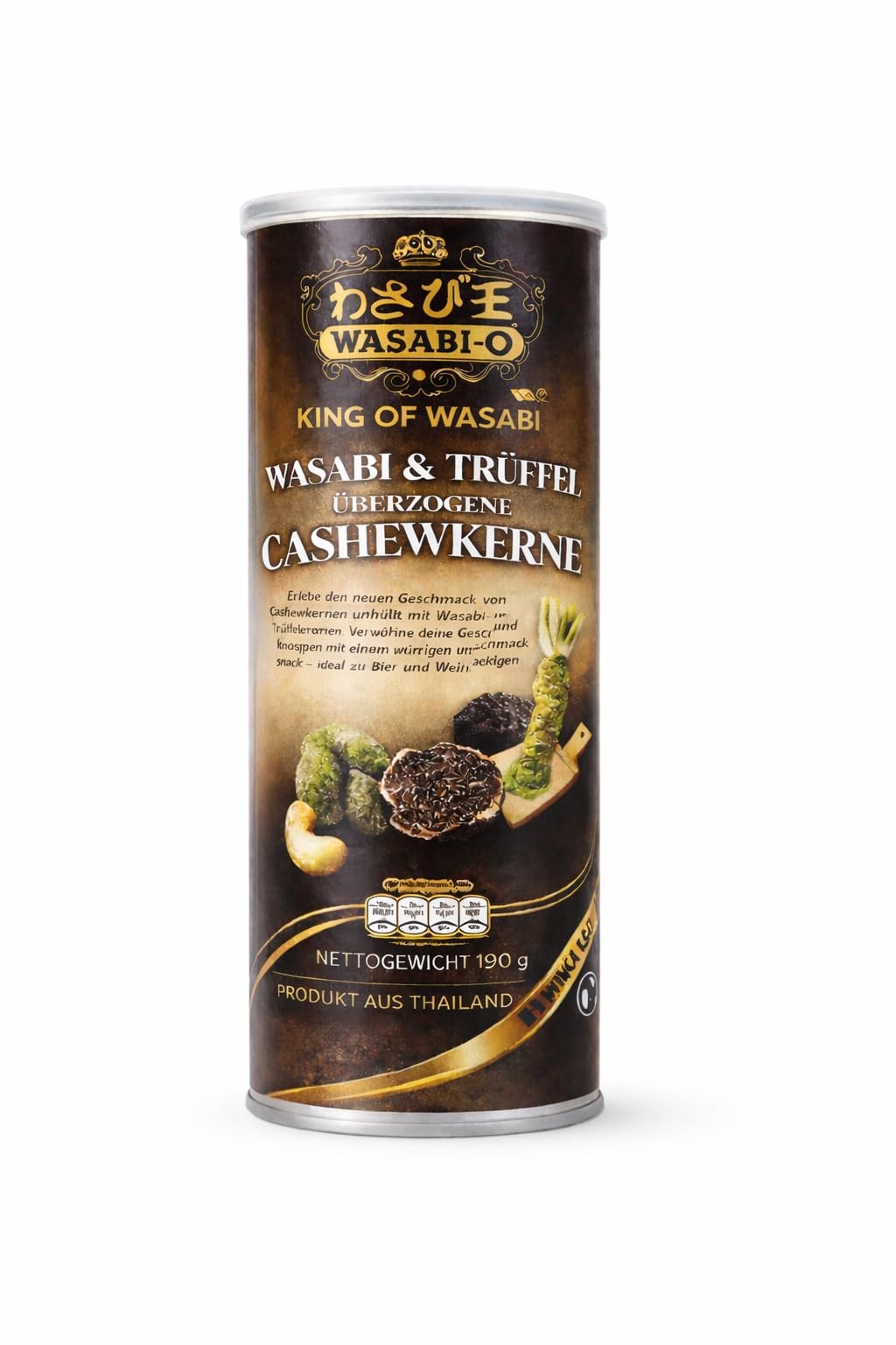 WASABI-O Real Wasabi and Truffle Coated Cashews – 6.7 Ounce (Pack of 1)
