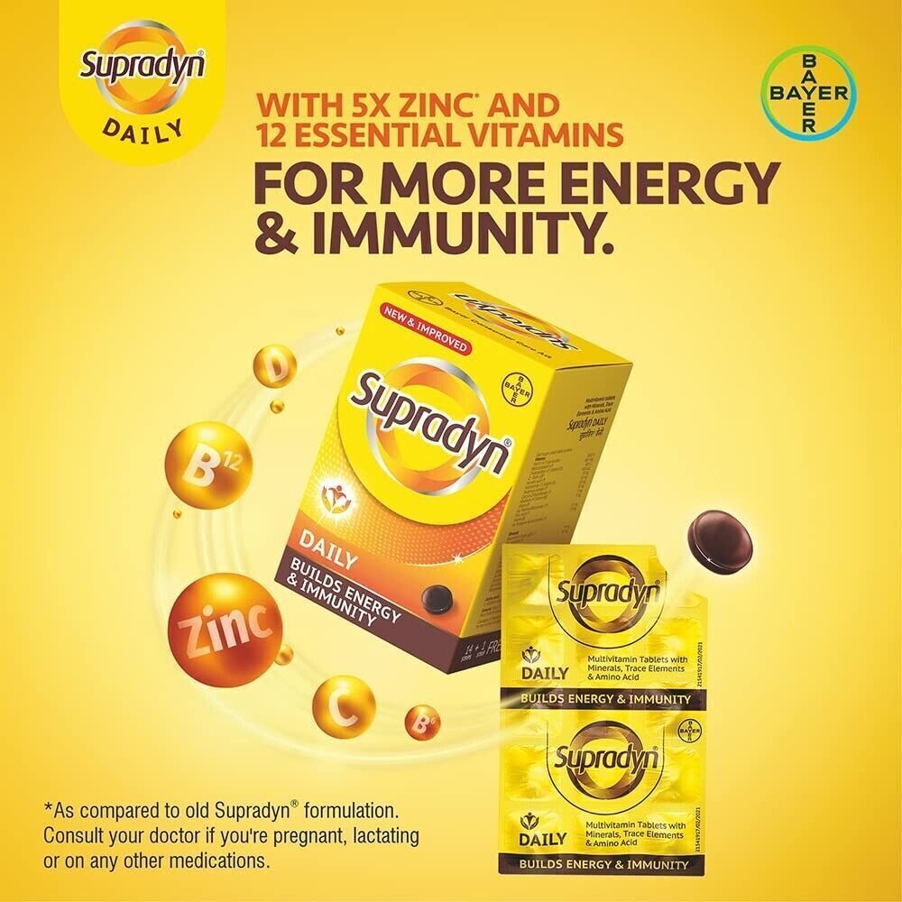 Supradyn Daily Multivitamin (150 Tablets) For Immunity & Energy