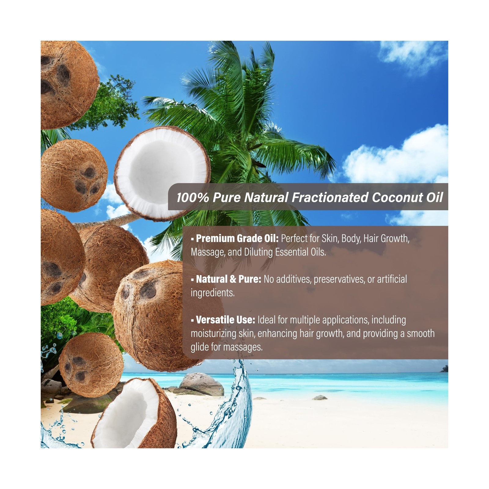 Plant Guru Fractionated Coconut Oil 16 fl. oz. 100% Pure MCT Na… FAST USA SHIP