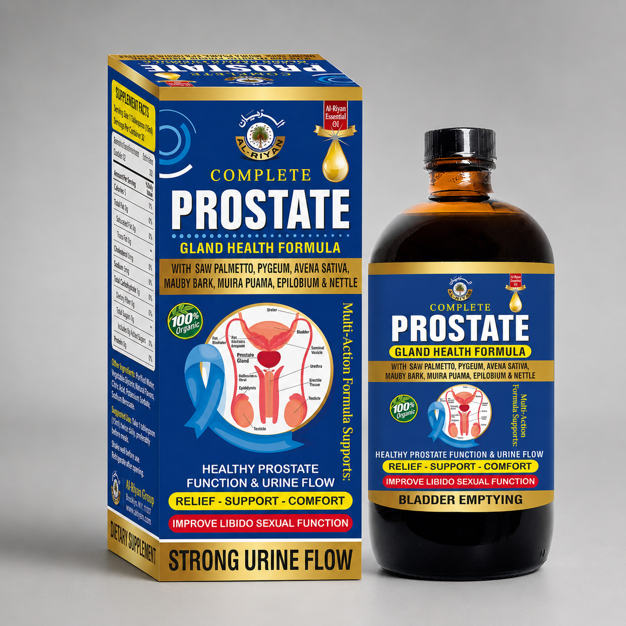 Prostate Health Support Liquid 16oz Herbal Formula Urinary Flow Men Supplement