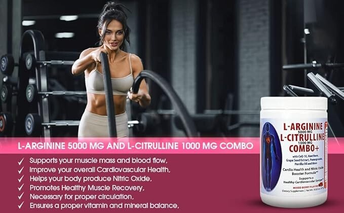 Combo+ L Arginine & L Citrulline (Nitric Oxide Circulation Support & Workout)