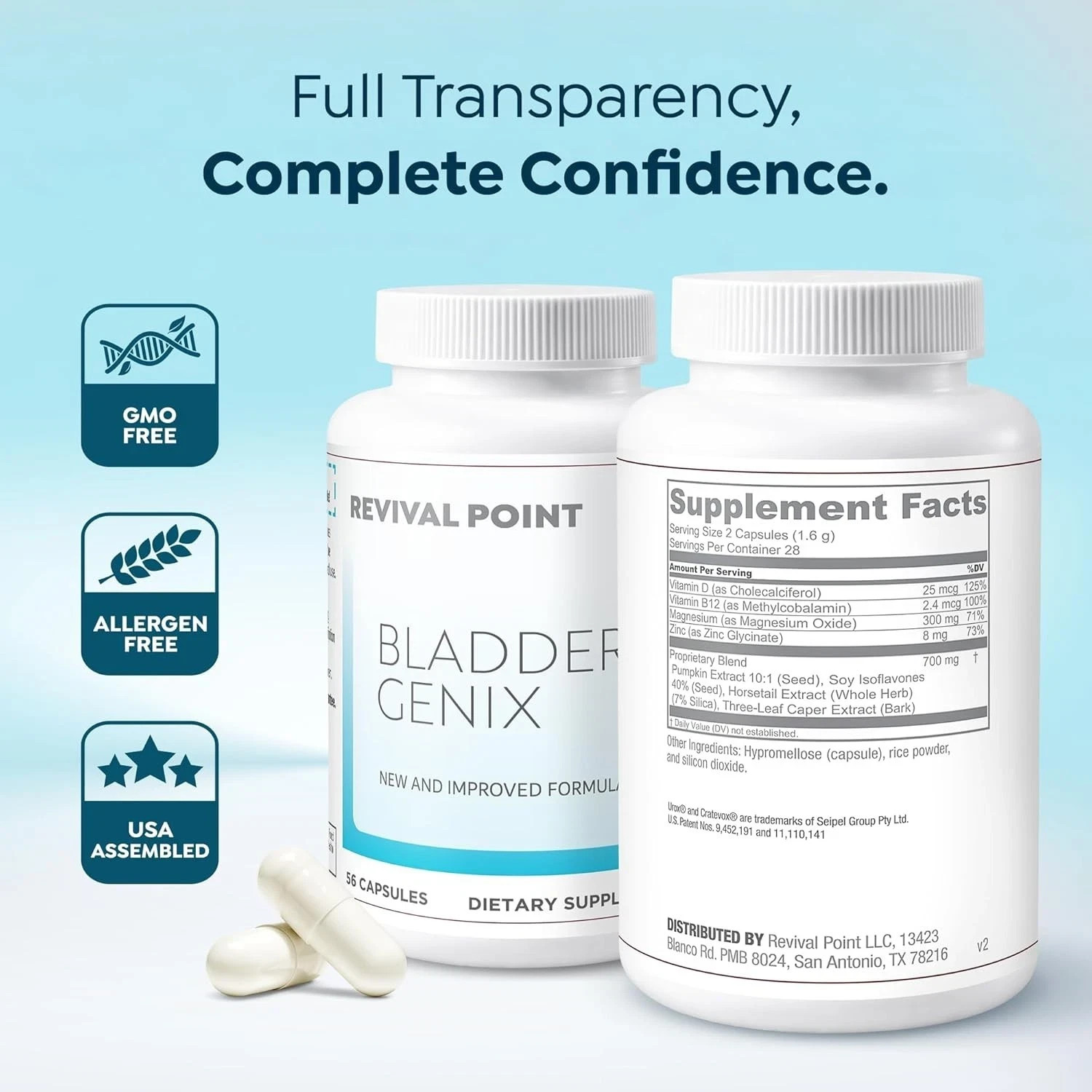 Bladdergenix Bladder Control Supplement for Women and Men for Urinary Urgency