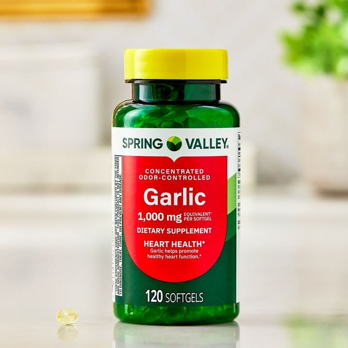 Spring Valley Odor-Control Garlic Softgels 1000 mg, Heart Health, 120 Count