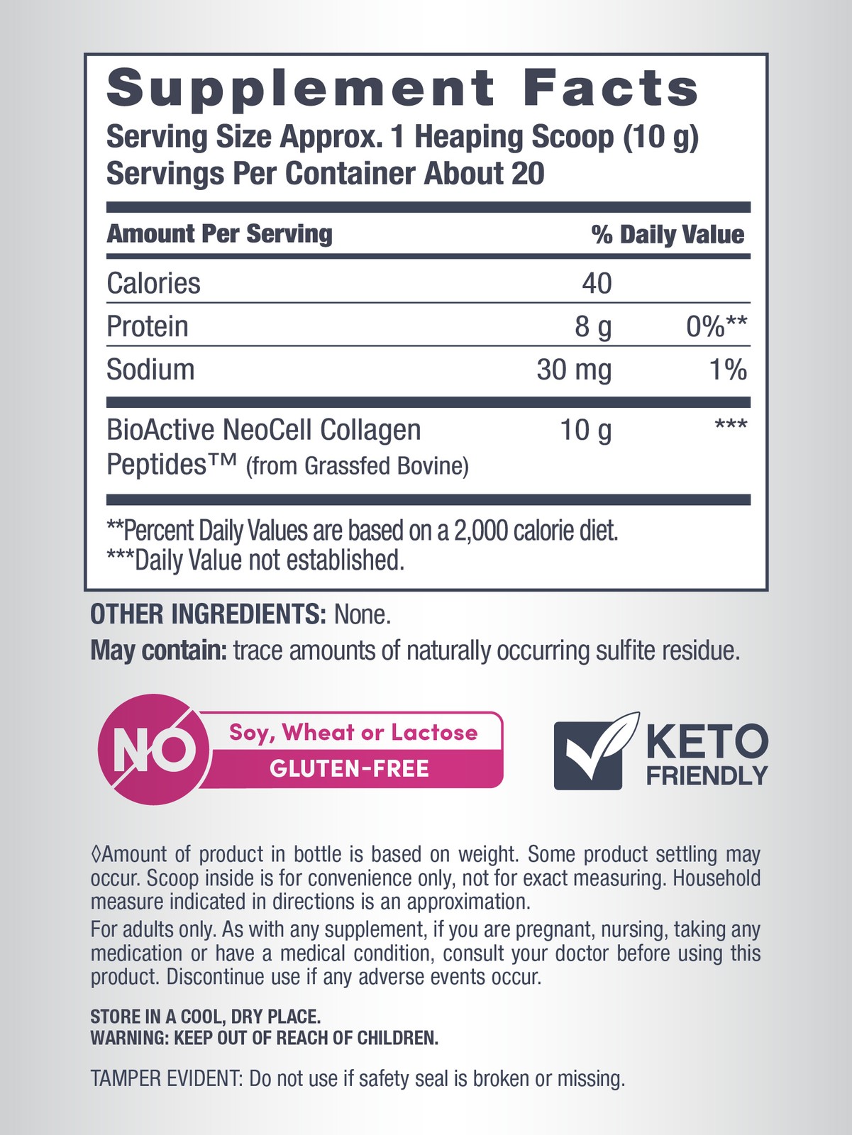 Grassfed Super Collagen Peptide Powder | 7 Oz | Unflavored | by NeoCell