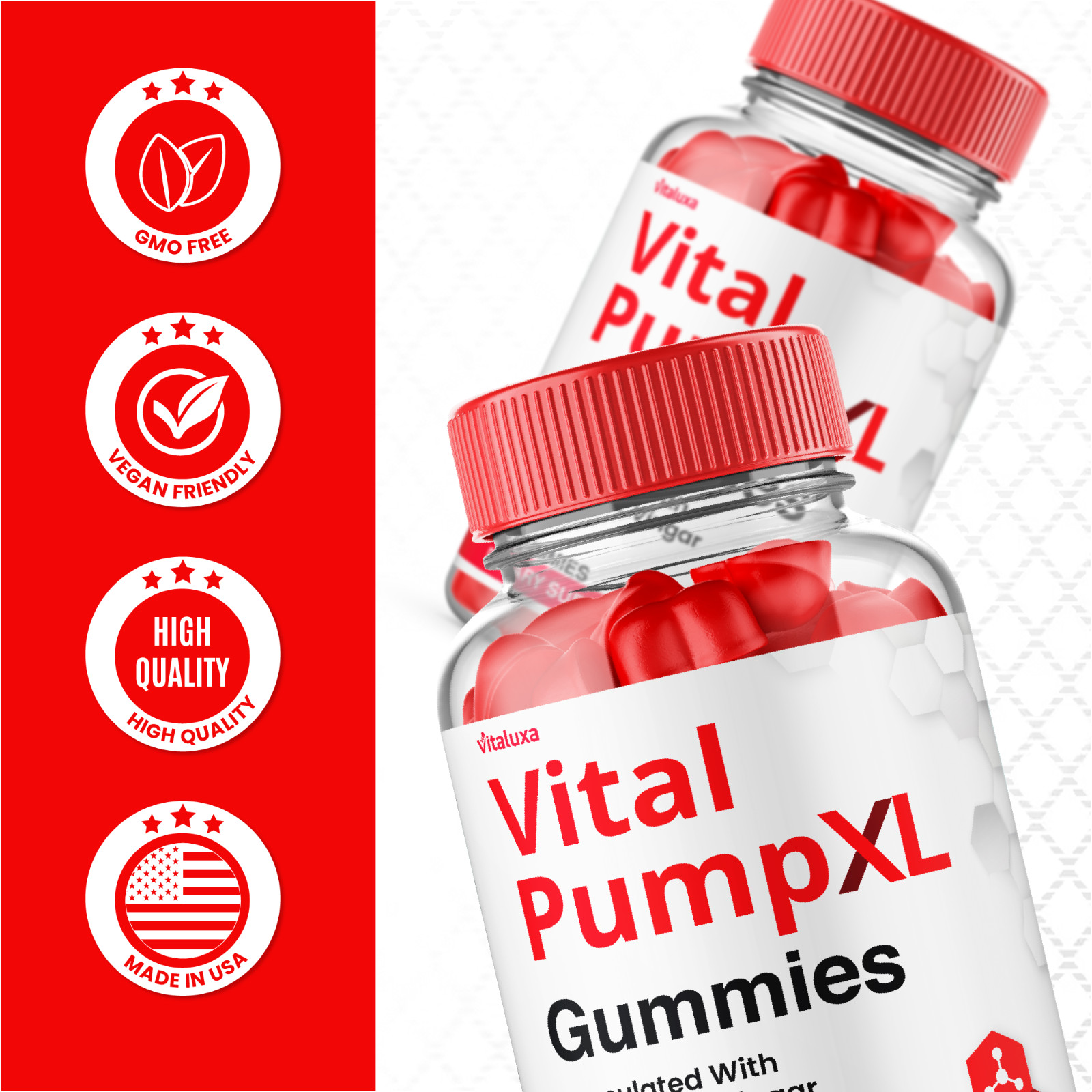 (2 Pack) Vital Pump XL Gummies for Men Maximum Strength Supplement (120 Gummies)