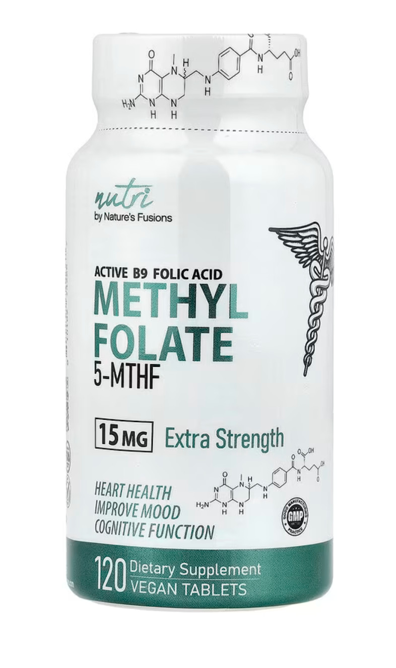 Nutri Methyl Folate 5-MTHF 15 mg 120 Vegan Tablets Healthy Heart Sealed 06/2028