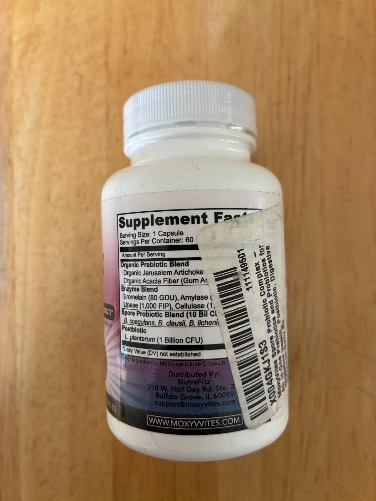 MoxyVites Spore Probiotic Complex All In One Prebiotics and Probiotics, 60 Caps