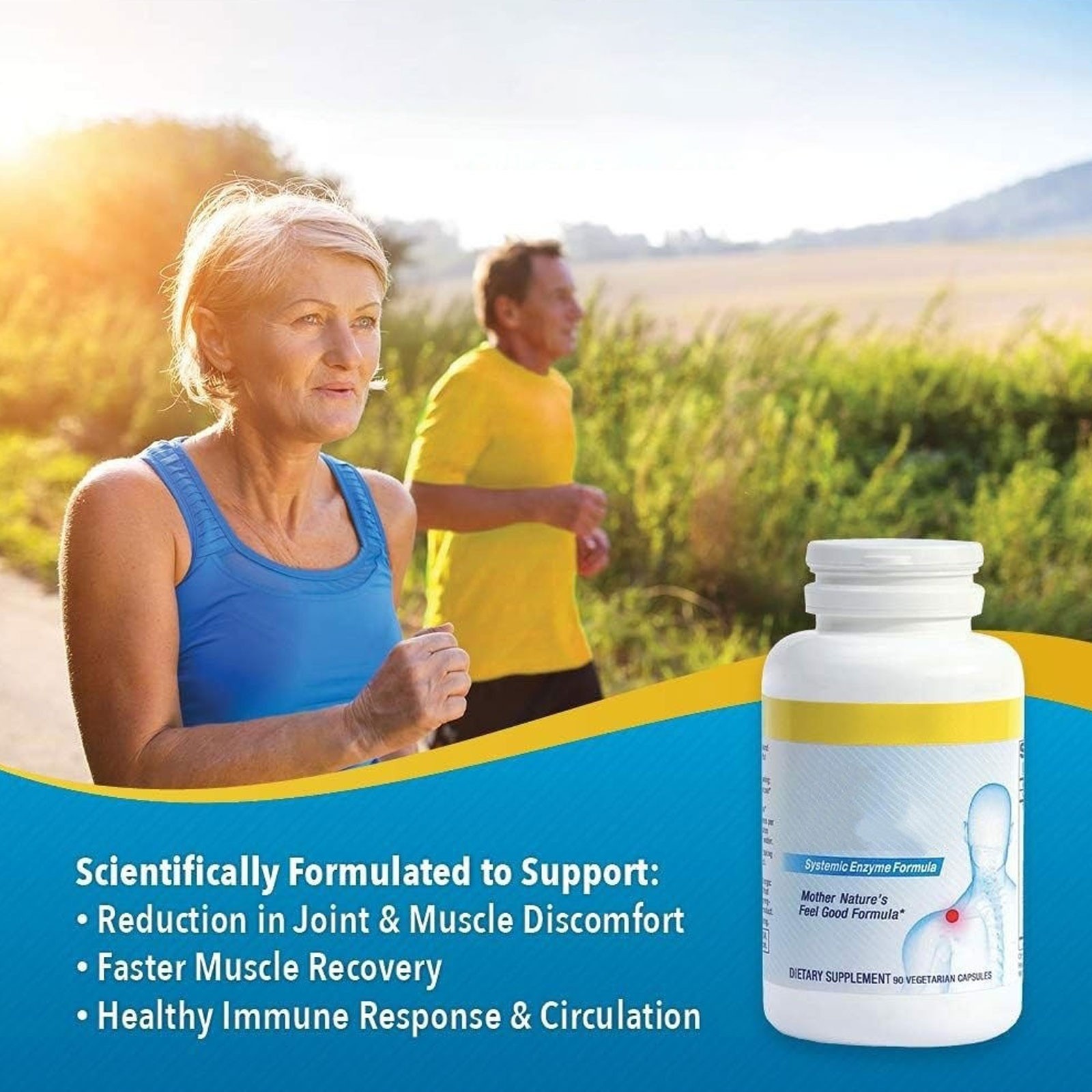 Premium LivingWell Nutraceuticals Heal-n-Soothe Systemic Enzyme Formula 90 Capsu