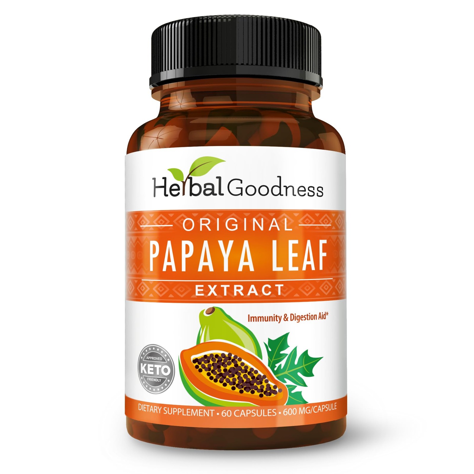 Herbal Goodness Papaya Leaf Extract Digestive Enzymes – 1 Count (Pack of 60)