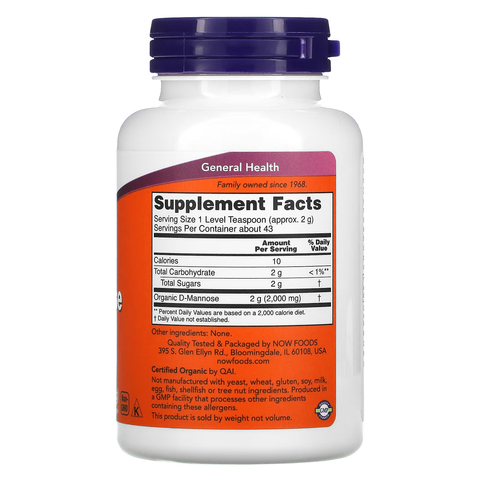 2 X NOW Foods, D-Mannose Pure Powder, 3 oz (85 g)