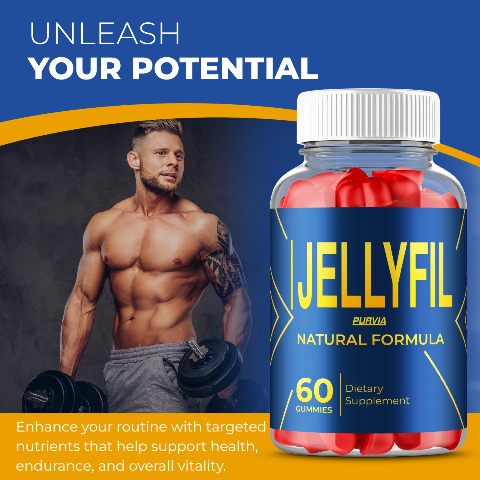 (5 Pack) Jellyfil Gummies For Men Jelly Fil Male Premium Supplements (300 ct)
