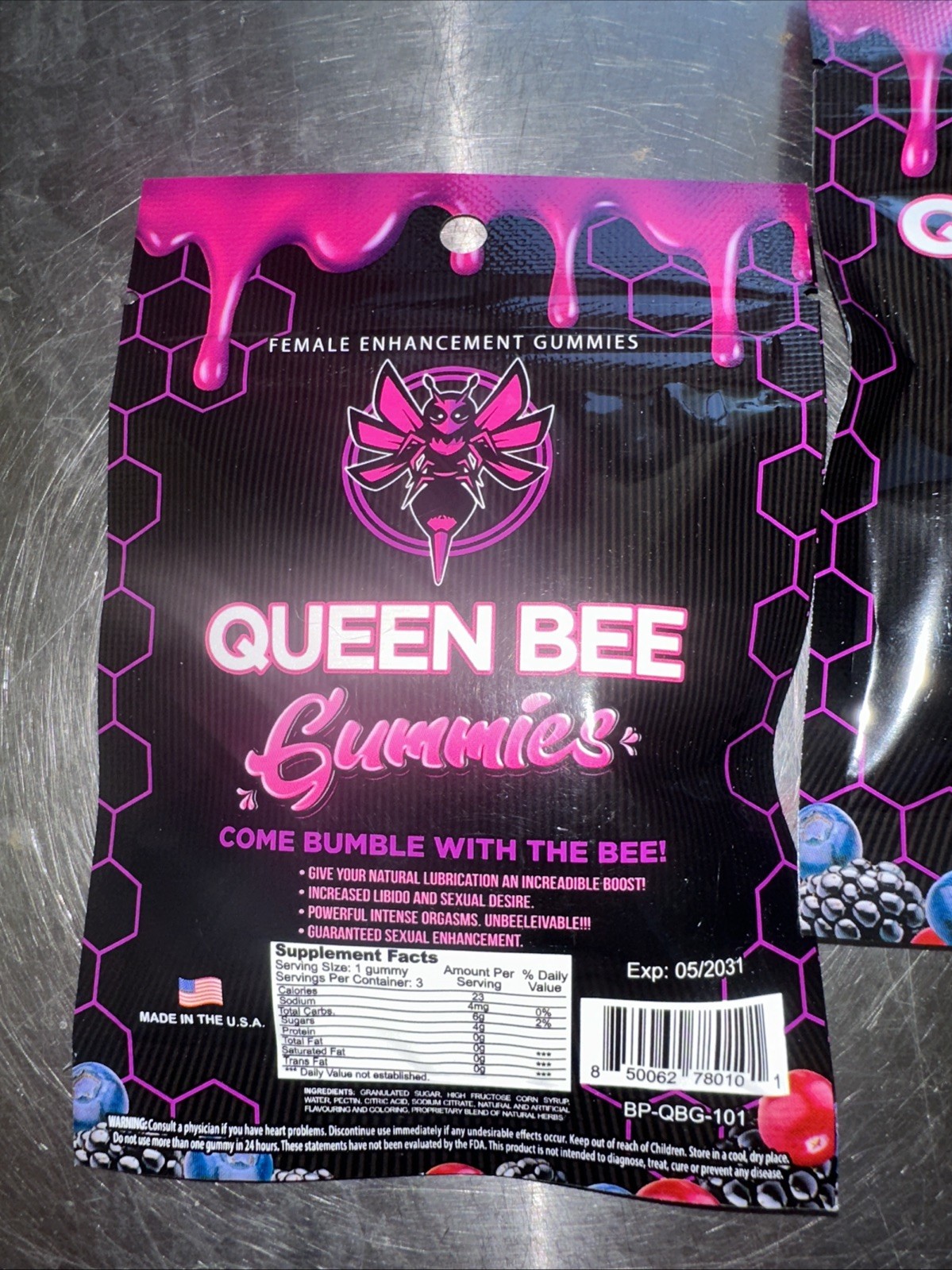 Lot Of 3 Queen Bee Female Gummies 3 Gummies Per Pack