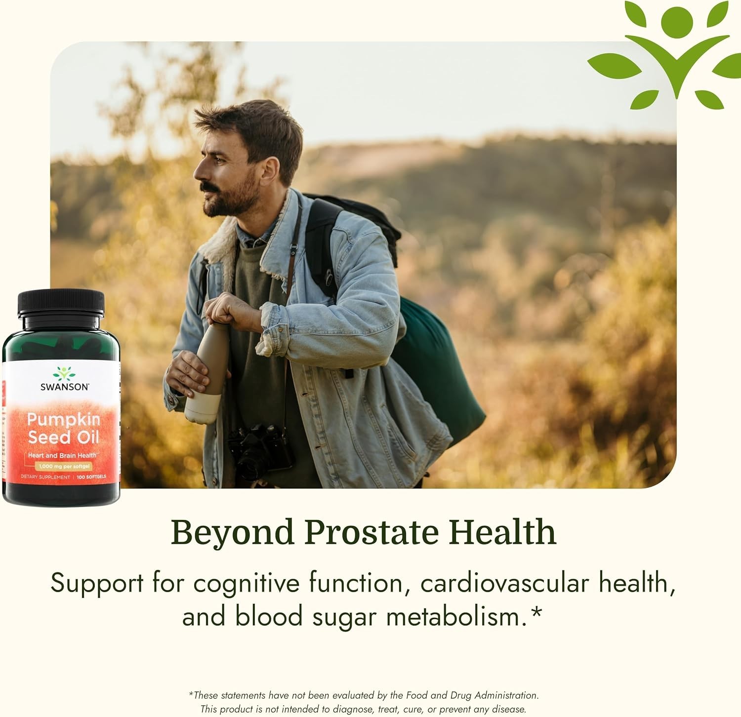 Swanson Pumpkin Seed Oil Softgels, 1,000 mg, 100 Count