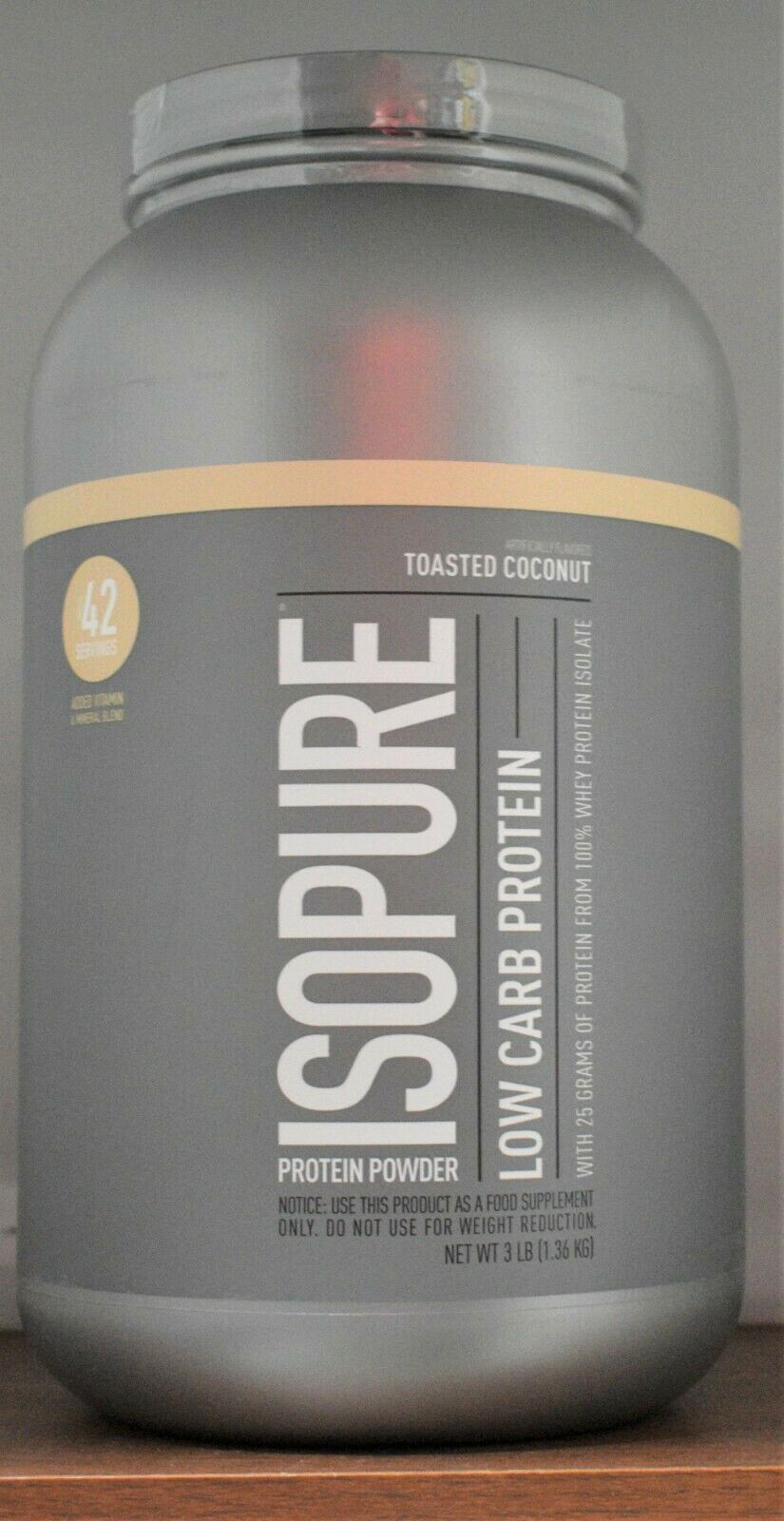 Isopure Toasted Coconut Low Carb Protein Powder 3 lb (1.36 kg) 42 Servings