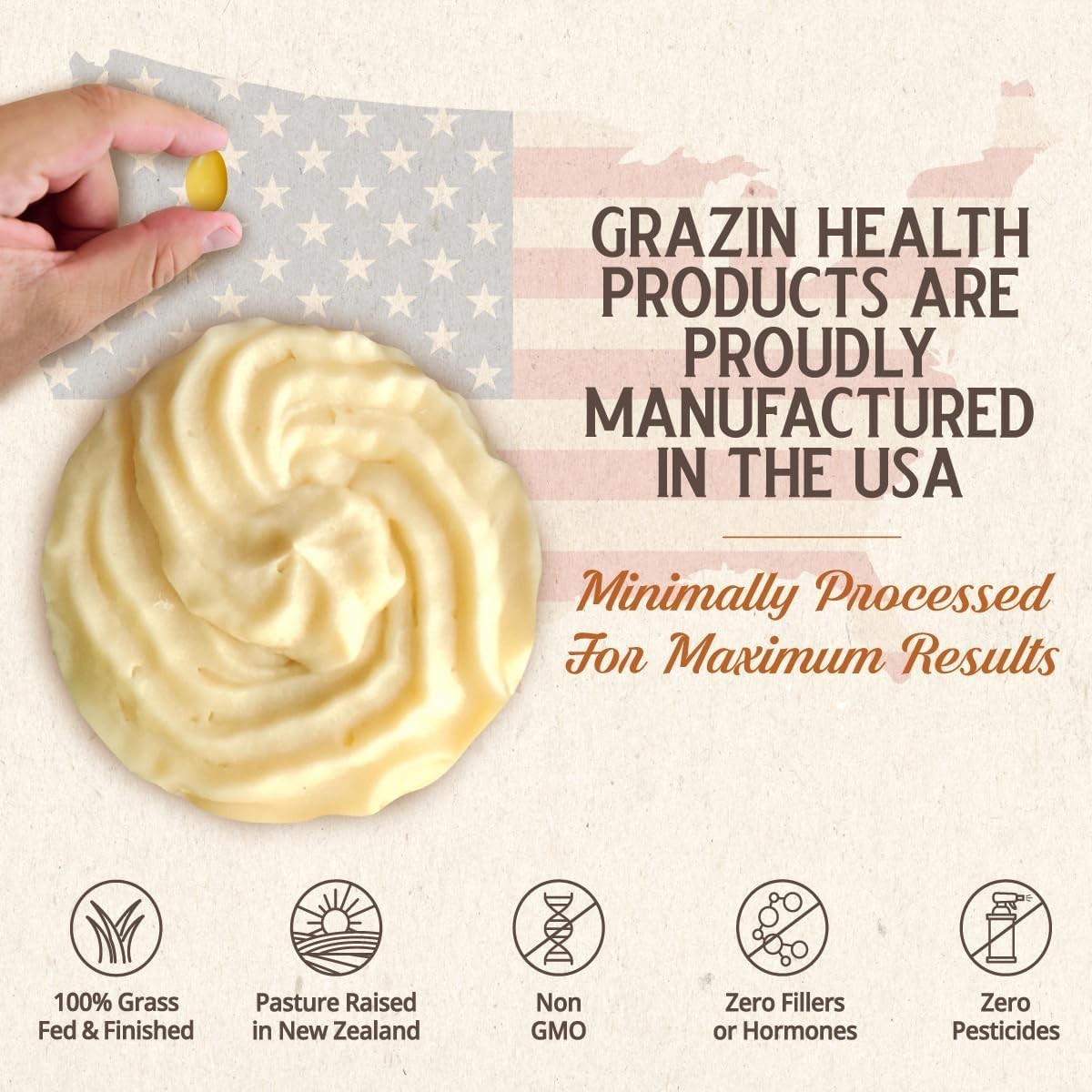 GRAZIN HEALTH Grass Fed Bovine Colostrum Capsules 3000mg
