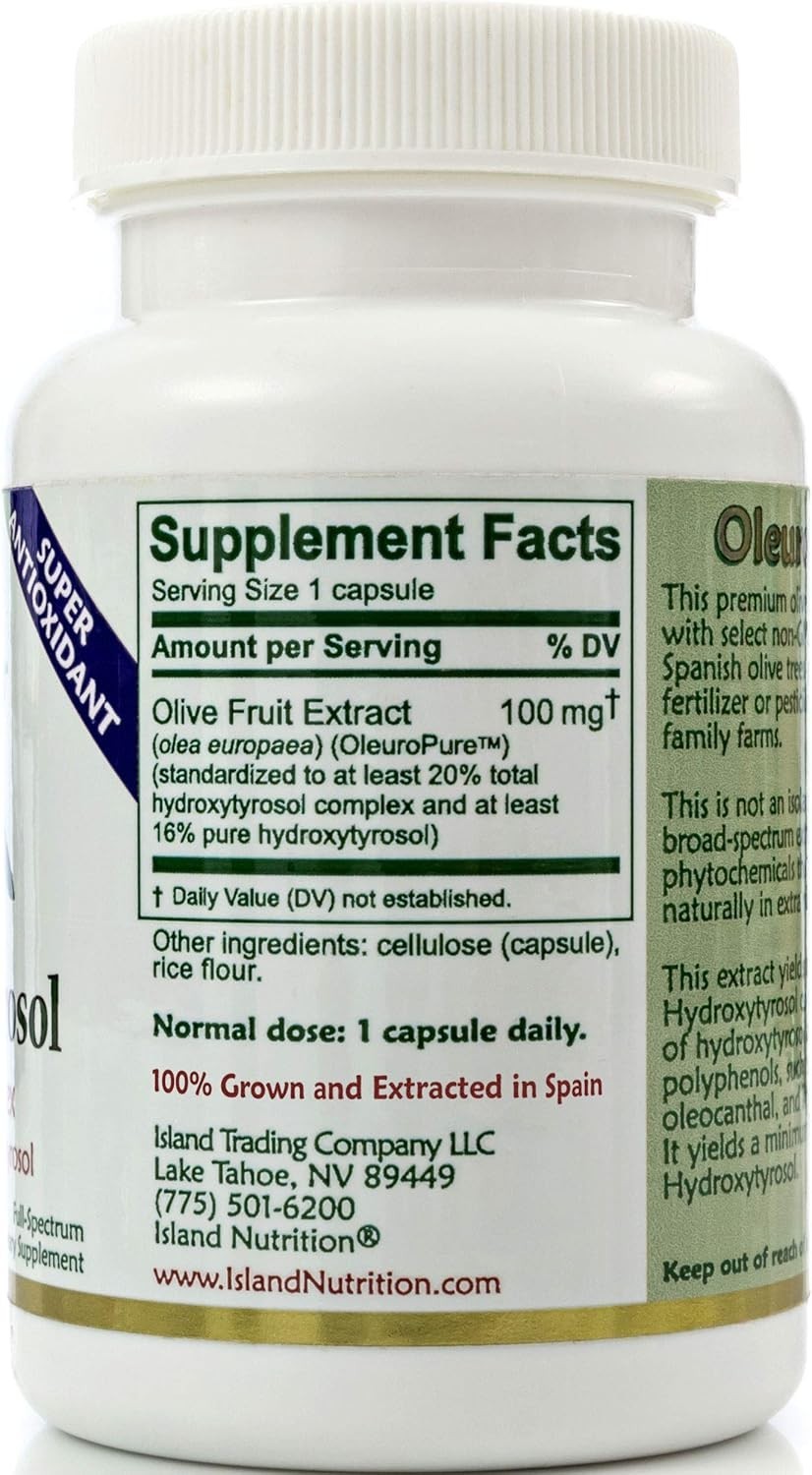 Authentic Hydroxytyrosol Complex Capsules – 20% Strength, 90 Count from Spain