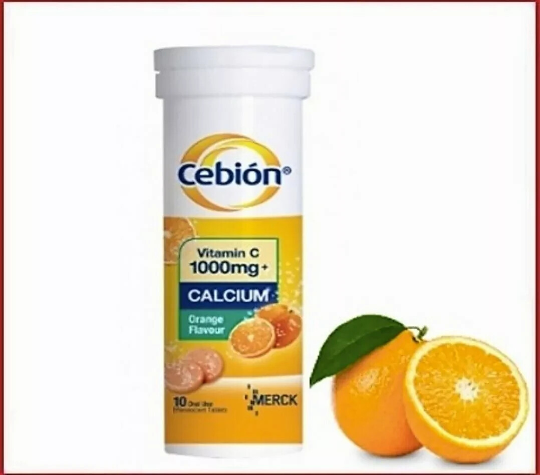 Cebion Vitamin C Effervescent Tablet Daily Supplement (1000mg x 40’s) X 2