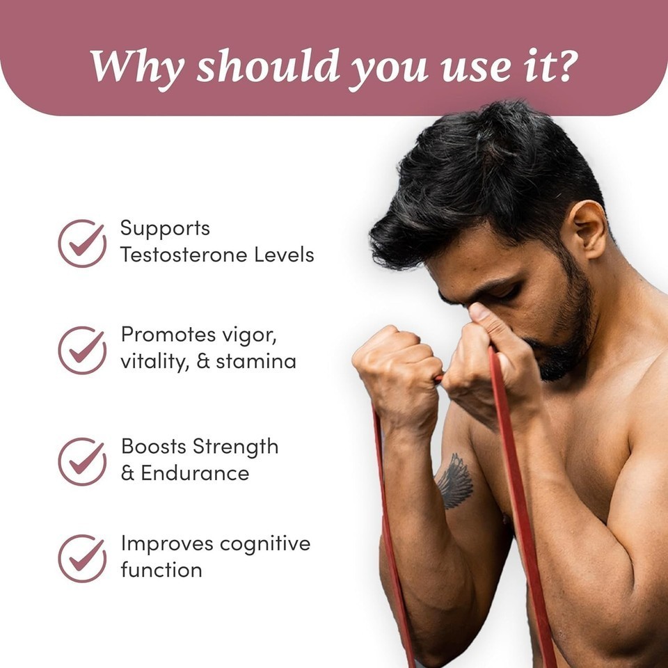Man Matters Ashwagandha, Gokshura, Safed Musli Capsules For Men 60 Caps
