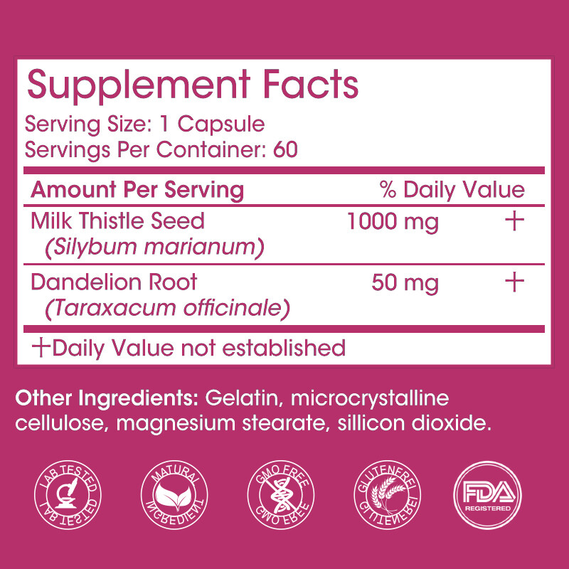 Anti – Aging – MILK THISTLE 1200MG Milk Thistle Best Seller 1 Bottle 120Capsules