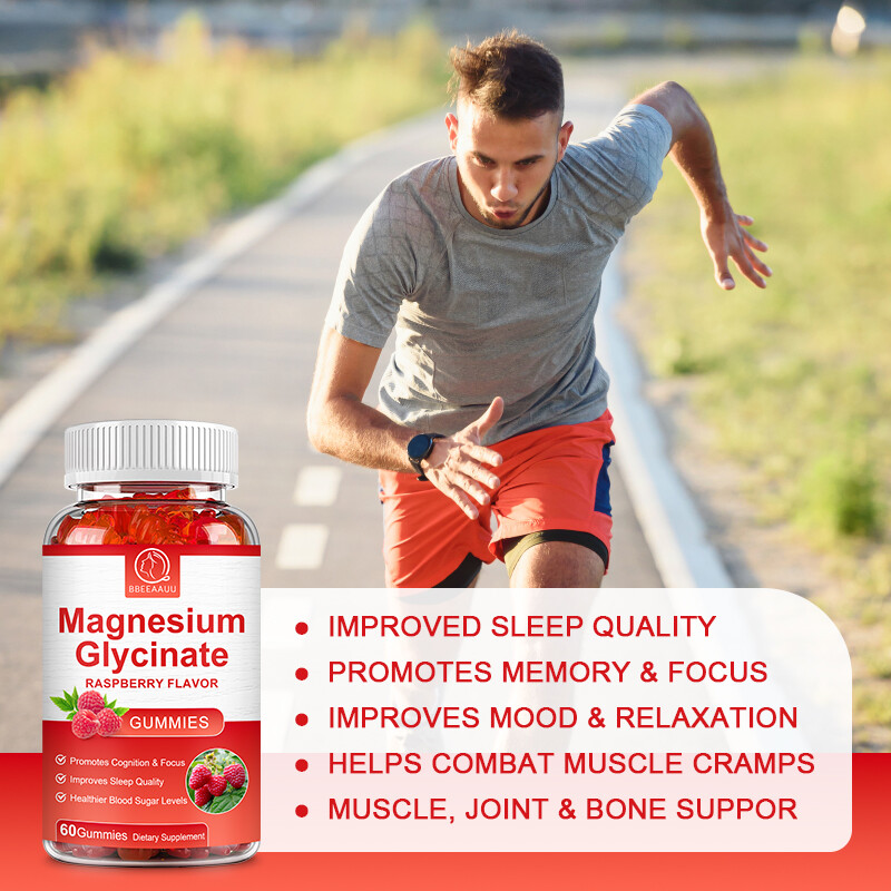 500mg Magnesium Glycinate Gummies Improve Sleep Promotes Cognition & Focus 60pcs