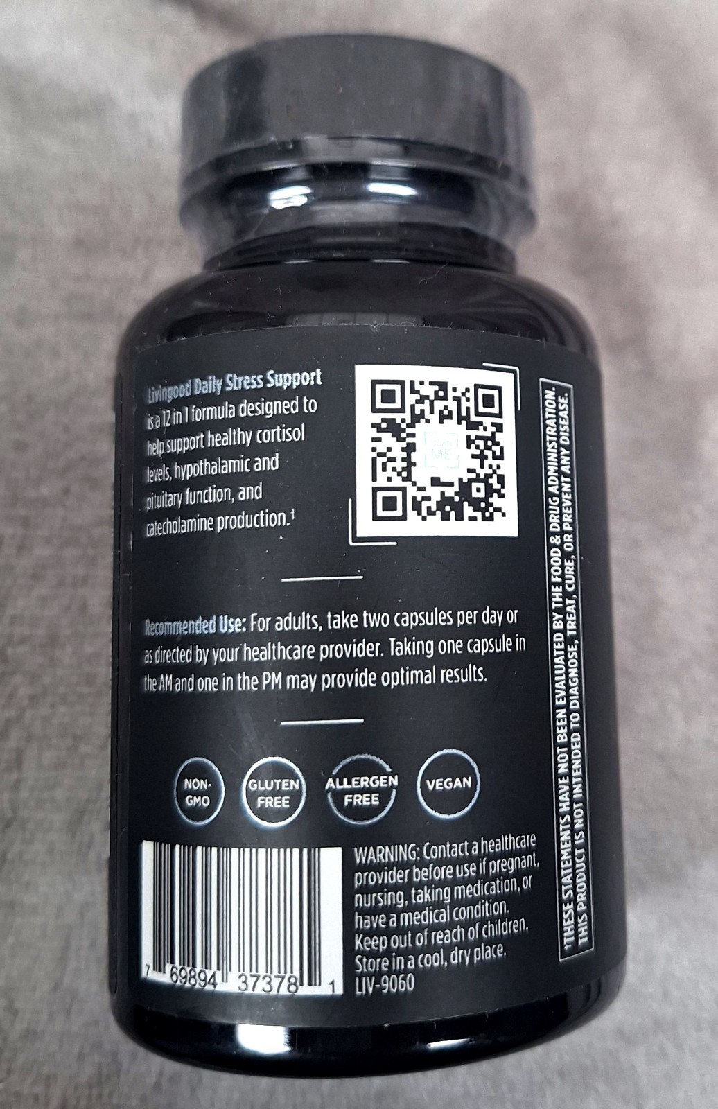 Livingood Daily STRESS SUPPORT 60 caps destress formula supplement exp 12/26