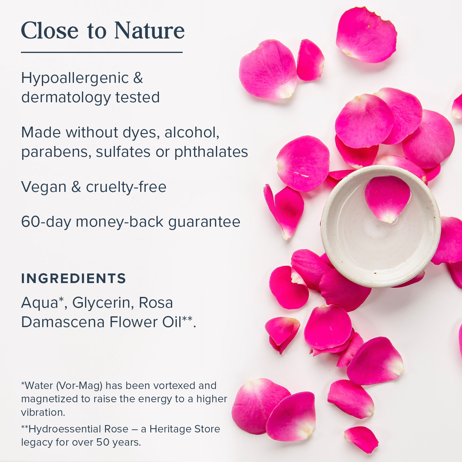 Heritage Store Rosewater & Glycerin | Hydrating Formula for Skin & Hair | 4oz