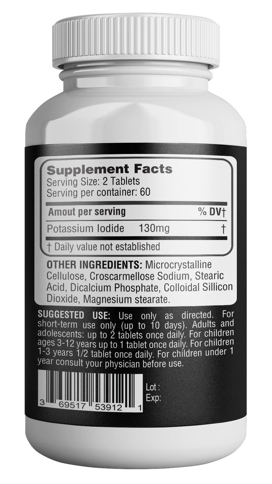 Potassium Iodide130 mg – KI Tablets- 120 Count (Pack of 1), White