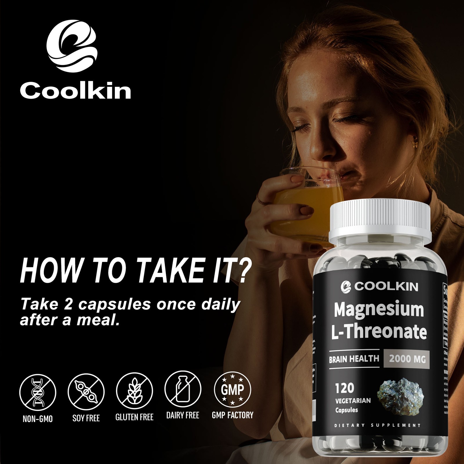 Magnesium L-Threonate 2000mg- High Absorption Brain & Nervous System Health