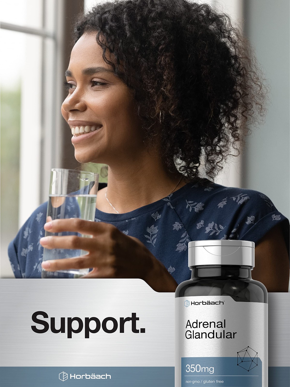 Horbäach Raw Adrenal Glandular | 350 mg | 90 Capsules