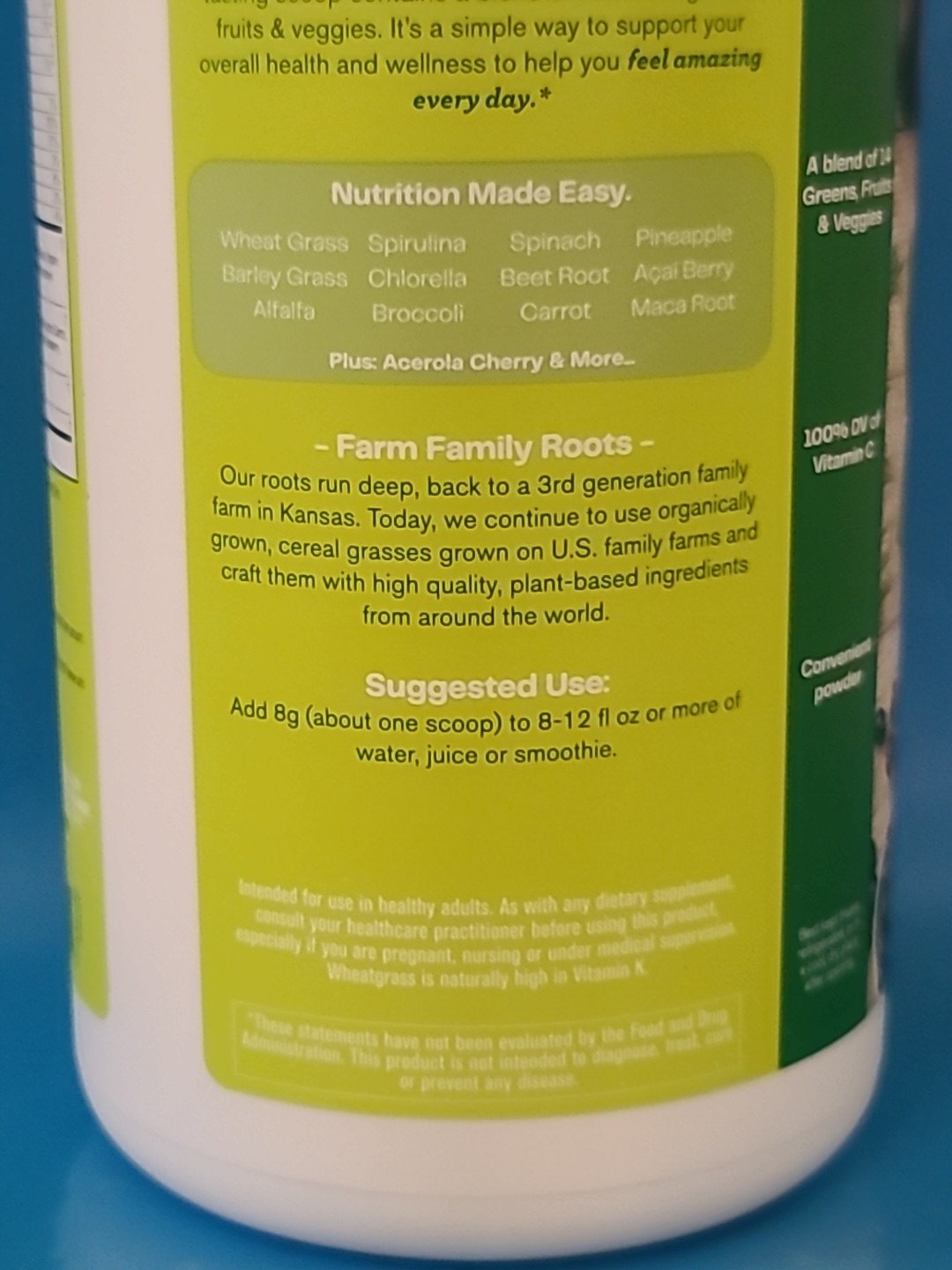 Amazing Grass• Greens Blend SUPERFOOD POWDER, The ORIGINAL, 60 Serv, EXP : 09/26